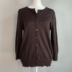 Vintage Belford Merino Wool Cardigan Size M Luxury Chocolate Brown Heritage Twee